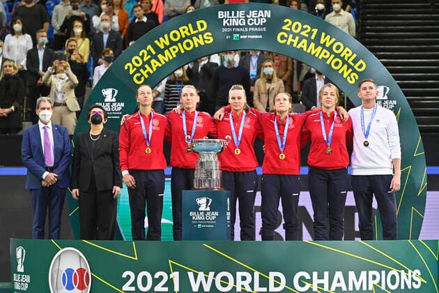 Russian tennis players won the women s team competition, played for the first time as the Billie Jean King Cup, for the fifth time, beating Switzerland 2-0 after singles already in Prague, Czech Republic, November 6, 2021. (CTKxPhoto MichalxKamaryt) CTKPhotoP2021110606822  kmt
