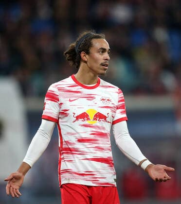 06.11.2021, Fussball 1. Bundesliga 2021 2022, 11. Spieltag, RB Leipzig - Borussia Dortmund, in der Red Bull Arena Leipzig. Yussuf Poulsen (RB Leipzig)