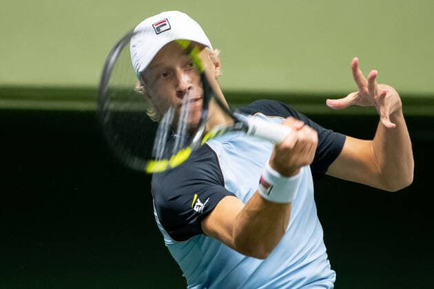 Tennis, ATP-Turnier in Stockholm, Björn Borg am Rande eines Spiels von Sohn Leo 211107 Leo Borg of Sweden in Singles round one during the Stockholm Open tennis tournament on November 7, 2021 in Stockholm. Photo: Joel Marklund BILDBYRAN kod JM JM0214 bbeng tennis stockholm open Copyright: JOELxMARKLUND BB211107JM001