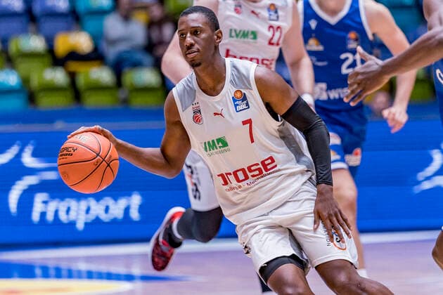 easyCredit BBL, Fraport Skyliners vs. Brose Bamberg, Frankfurt, Fraport Arena, 7.11.2021 Shannon Scott (Brose Bamberg 7), Fraport Skyliners vs. Brose Bamberg, Frankfurt, Fraport Arena, 7.11.2021 Copyright: xBEAUTIFULxSPORTS Gawlikx