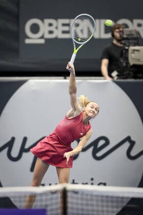 TENNIS - WTA, Tennis Damen Upper Austria Ladies Linz LINZ,AUSTRIA,07.NOV.21 - TENNIS - WTA Tour, Upper Austria Ladies Linz. Image shows Aliaksandra Sasnovich (BLR).  GEPAxpictures xManfredxBinder