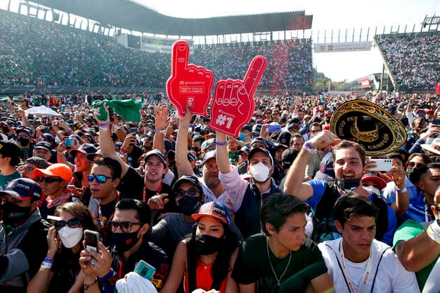Fans, F1 Grand Prix of Mexico at Autodromo Hermanos Rodriguez on November 7, 2021 in Mexico City, Mexico. (Photo by HOCH ZWEI) Mexico City Mexico