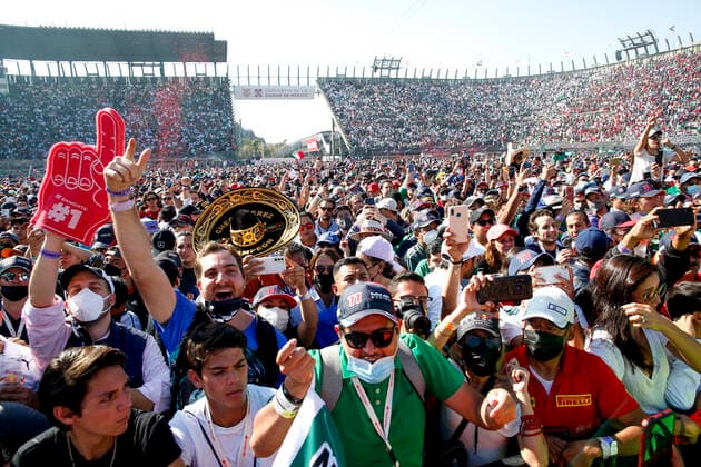 Fans, F1 Grand Prix of Mexico at Autodromo Hermanos Rodriguez on November 7, 2021 in Mexico City, Mexico. (Photo by HOCH ZWEI) Mexico City Mexico