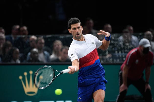 Novak Djokovic (SRB) during the Rolex Paris Master 2021 at the Accord Arena on sunday november 7, 2021. Paris. France. Copyright: AntonioxBorga