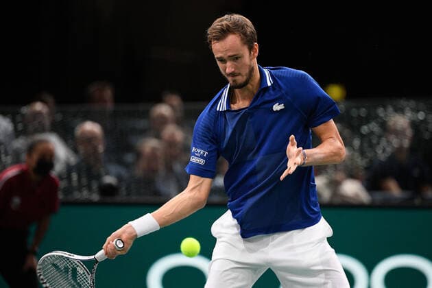 Daniil Medvedev (RUS) during the Rolex Paris Master 2021 at the Accord Arena on sunday november 7, 2021. Paris. France. Copyright: AntonioxBorga