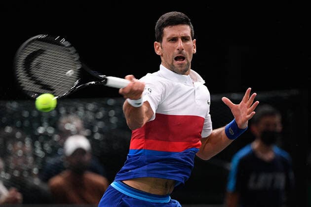 Novak Djokovic (SRB) during the Rolex Paris Master 2021 at the Accord Arena on sunday november 7, 2021. Paris. France. Copyright: AntonioxBorga