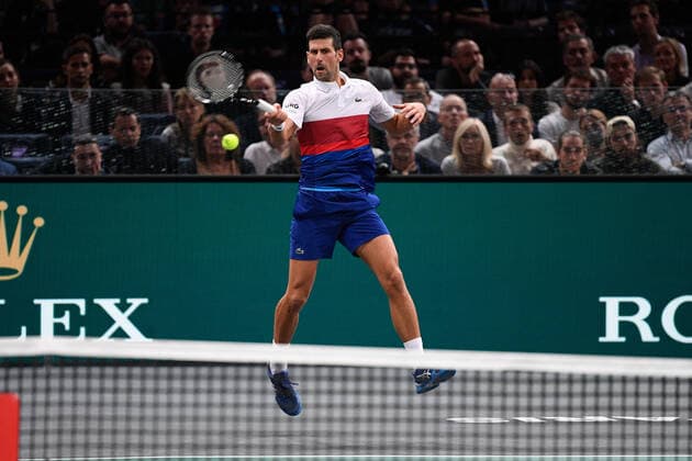 Novak Djokovic (SRB) during the Rolex Paris Master 2021 at the Accord Arena on sunday november 7, 2021. Paris. France. Copyright: AntonioxBorga