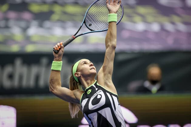 TENNIS - WTA, Tennis Damen Upper Austria Ladies Linz LINZ,AUSTRIA,08.NOV.21 - TENNIS - WTA Tour, Upper Austria Ladies Linz. Image shows Lesia Tsurenko (UKR).  GEPAxpictures xManfredxBinder