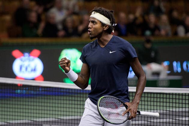 211108 Elias Ymer of Sweden celebreras when competing in men s first round Singles match during Stockholm Open on November 8, 2021 in Stockholm. Photo: Emma Wallskog BILDBYRAN COP 320 EW0028 tennis stockholm open sverige bbeng jubel Copyright: EMMAxWALLSKOG BB211108BB326