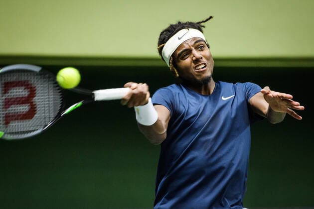 211108 Elias Ymer of Sweden competes in men s first round Singles match during Stockholm Open on November 8, 2021 in Stockholm. Photo: Erik Simander BILDBYRAN COP 201 EW0028 tennis stockholm open sverige bbeng Copyright: ERIKxSIMANDER BB211108ES035