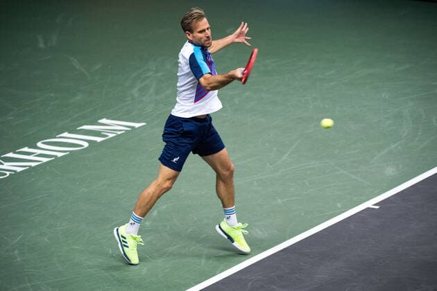 211108 Peter Gojowczyk of Germany competes in men s first round Singles match during Stockholm Open on November 8, 2021 in Stockholm. Photo: Emma Wallskog BILDBYRAN COP 320 EW0028 tennis stockholm open sverige bbeng Copyright: EMMAxWALLSKOG BB211108BB370