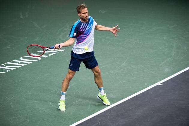 211108 Peter Gojowczyk of Germany competes in men s first round Singles match during Stockholm Open on November 8, 2021 in Stockholm. Photo: Emma Wallskog BILDBYRAN COP 320 EW0028 tennis stockholm open sverige bbeng Copyright: EMMAxWALLSKOG BB211108BB372