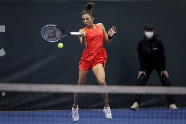 TENNIS - WTA, Tennis Damen Upper Austria Ladies Linz LINZ,AUSTRIA,09.NOV.21 - TENNIS - WTA Tour, Upper Austria Ladies Linz. Image shows Jaqueline Christian (ROU).  GEPAxpictures xManfredxBinder