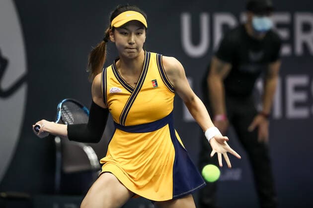 TENNIS - WTA, Tennis Damen Upper Austria Ladies Linz LINZ,AUSTRIA,09.NOV.21 - TENNIS - WTA Tour, Upper Austria Ladies Linz. Image shows Xinyu Wang (CHN).  GEPAxpictures xManfredxBinder