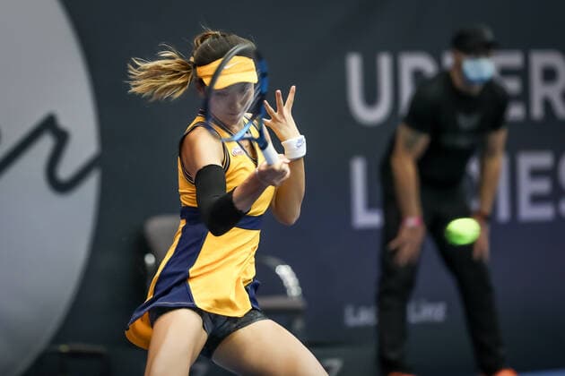 TENNIS - WTA, Tennis Damen Upper Austria Ladies Linz LINZ,AUSTRIA,09.NOV.21 - TENNIS - WTA Tour, Upper Austria Ladies Linz. Image shows Xinyu Wang (CHN).  GEPAxpictures xManfredxBinder