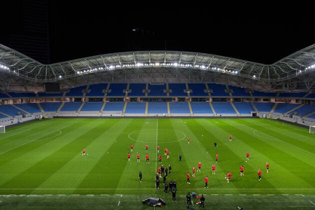 211110 General view during the Georgian national football team?s training session on November 10, 2021 at Batumi Stadium in Batumi. Photo: Joel Marklund BILDBYRAN kod JM JM0220 bbeng fotboll football soccer fotball vm-kval FIFA World Cup, WM, Weltmeisterschaft, Fussball qualifier träning practice training trening georgien georgia arena interiör Copyright: JOELxMARKLUND BB211110JM016