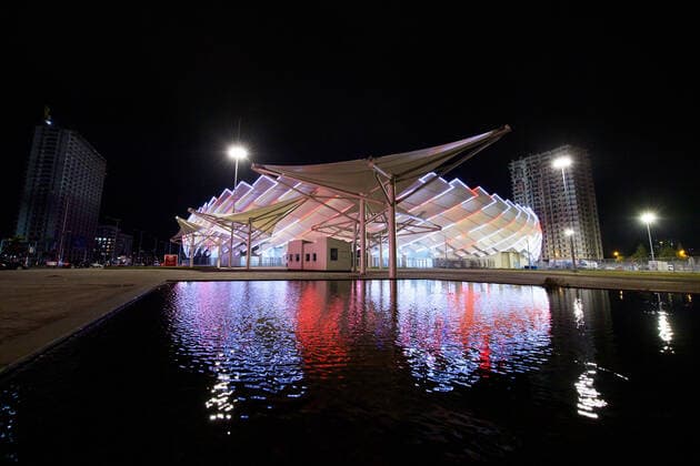 211110 Exterior view of Batumi Stadium after the Georgian national football team?s training session on November 10, 2021 in Batumi. Photo: Joel Marklund BILDBYRAN kod JM JM0220 bbeng fotboll football soccer fotball vm-kval FIFA World Cup, WM, Weltmeisterschaft, Fussball qualifier träning practice training trening georgien georgia arena exteriör Copyright: JOELxMARKLUND BB211110JM020