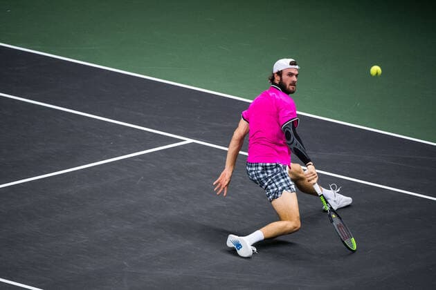 211110 Tommy Paul of USA compete in men s second round Singles match during Stockholm Open on November 10, 2021 in Stockholm. Photo: Emma Wallskog BILDBYRAN COP 320 EW0031 tennis stockholm open day 4 bbeng Copyright: EMMAxWALLSKOG BB211110BB298