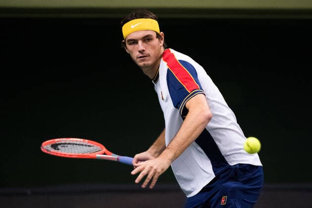 211110 Taylor Fritz of USA compete in men s second round Singles match during Stockholm Open on November 10, 2021 in Stockholm. Photo: Emma Wallskog BILDBYRAN COP 320 EW0031 tennis stockholm open day 4 bbeng Copyright: EMMAxWALLSKOG BB211110BB302