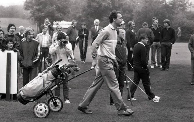28.07.82 Golf Beckenbauer Deutschland, Stuttgart, 28.07.1982, Golf: Franz Beckenbauer. *** 28 07 82 Golf Beckenbauer Germany, Stuttgart, 28 07 1982, Golf Franz Beckenbauer
