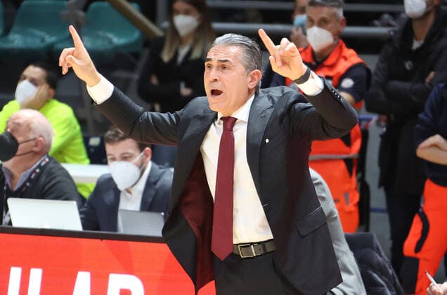 Sergio Scariolo (head coach of Segafredo Virtus Bologna) during the Eurocup tournament match Segafredo Virtus Bologna Vs. Valencia Basket club at the Paladozza sports palace - Bologna, Nobember 10, 2021  Copyright: xMichelexNuccix xIPAx xx 0