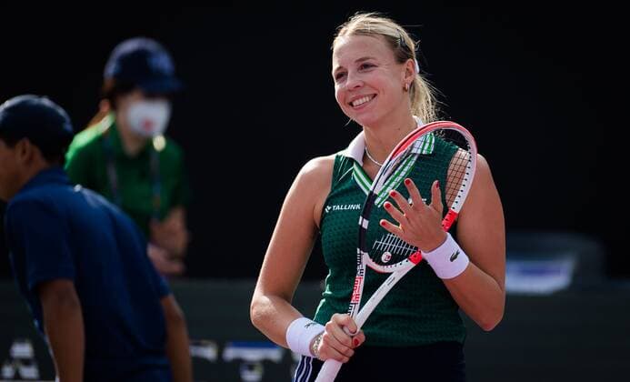 Mandatory Credit: Photo by Rob Prange Shutterstock (12596802t) Anett Kontaveit of Estonia in action during the first round-robin match at the 2021 Akron WTA, Tennis Damen Finals Guadalajara WTA tennis tournament Akron WTA Finals, Day 1, Tennis, Panamerican Tennis Center Guadalajara, Mexico - 10 Nov 2021 Akron WTA Finals, Day 1, Tennis, Panamerican Tennis Center Guadalajara, Mexico - 10 Nov 2021  Copyright: xRobxPrange Shutterstockx 12596802t