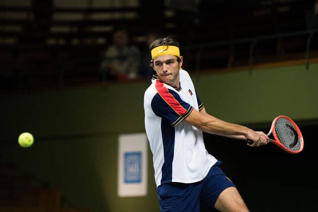 211110 Taylor Fritz of USA compete in men s second round Singles match during Stockholm Open on November 10, 2021 in Stockholm. Photo: Emma Wallskog BILDBYRAN COP 320 EW0031 tennis stockholm open day 4 bbeng Copyright: EMMAxWALLSKOG BB211110BB586