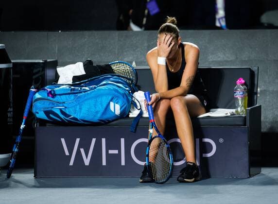 Mandatory Credit: Photo by Rob Prange Shutterstock (12596802df) Karolina Pliskova of the Czech Republic in action during the first round-robin match at the 2021 Akron WTA, Tennis Damen Finals Guadalajara WTA tennis tournament Akron WTA Finals, Day 1, Tennis, Panamerican Tennis Center Guadalajara, Mexico - 10 Nov 2021 Akron WTA Finals, Day 1, Tennis, Panamerican Tennis Center Guadalajara, Mexico - 10 Nov 2021  Copyright: xRobxPrange Shutterstockx 12596802df