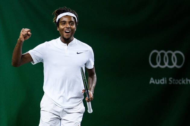 211111 Elias Ymer of Sweden clebrates after competing in men s quarter final s Doubles match during Stockholm Open on November 11, 2021 in Stockholm. Photo: Jesper Zerman BILDBYRAN COP 234 JZ0154 tennis stockholm open day 5 bbeng jubel Copyright: JESPERxZERMAN BB211111JZ015