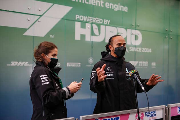 44 Lewis Hamilton (GBR, Mercedes-AMG Petronas F1 Team), F1 Grand Prix of Brazil at Autodromo Jose Carlos Pace on November 11, 2021 in Sao Paulo, Brazil. (Photo by HOCH ZWEI) Sao Paulo Brazil