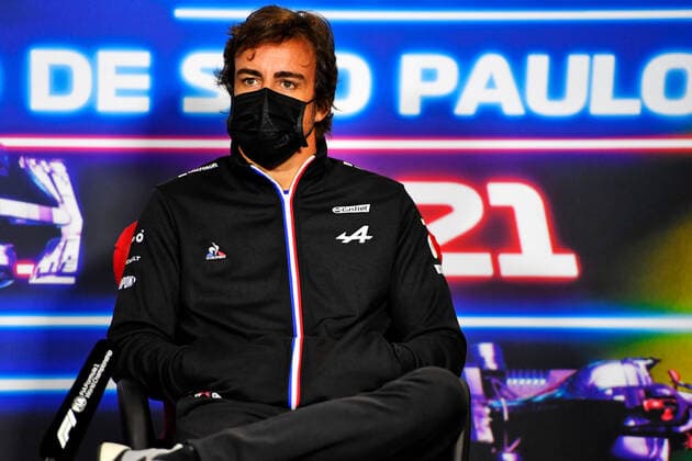 F1 Grand Prix of Brazil 14 Fernando Alonso (ESP, Alpine F1 Team), F1 Grand Prix of Brazil at Autodromo Jose Carlos Pace on November 11, 2021 in Sao Paulo, Brazil. (Photo by xpbimages.com XPB Images FIA Pool via HOCH ZWEI) Sao Paulo Brazil Poolfoto HOCH ZWEI Pool XPB Images ,EDITORIAL USE ONLY