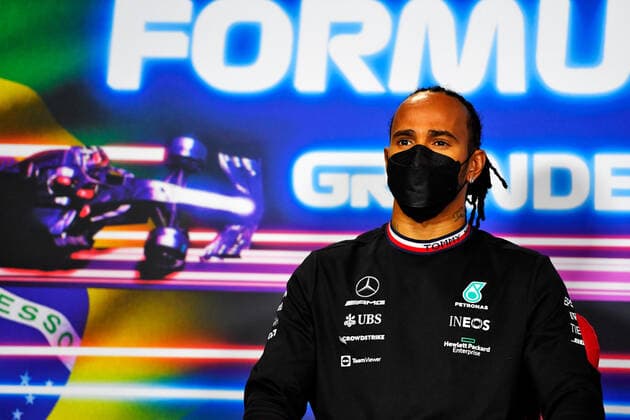 F1 Grand Prix of Brazil 44 Lewis Hamilton (GBR, Mercedes-AMG Petronas F1 Team), F1 Grand Prix of Brazil at Autodromo Jose Carlos Pace on November 11, 2021 in Sao Paulo, Brazil. (Photo by xpbimages.com XPB Images FIA Pool via HOCH ZWEI) Sao Paulo Brazil Poolfoto HOCH ZWEI Pool XPB Images ,EDITORIAL USE ONLY