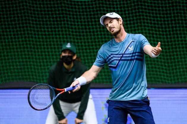 211111 Andy Murray of Great Britain looks dejected as he?s competing in men s quarter final s Singles match during Stockholm Open on November 11, 2021 in Stockholm. Photo: Jesper Zerman BILDBYRAN COP 234 JZ0154 tennis stockholm open day 5 bbeng single depp Copyright: JESPERxZERMAN BB211111JZ082