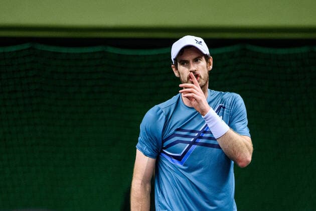 211111 Andy Murray of Great Britain tells the spectators to be quiet as he?s competing in men s quarter final s Singles match during Stockholm Open on November 11, 2021 in Stockholm. Photo: Jesper Zerman BILDBYRAN COP 234 JZ0154 tennis stockholm open day 5 bbeng single depp Copyright: JESPERxZERMAN BB211111JZ089