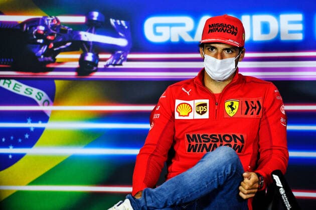 F1 Grand Prix of Brazil 55 Carlos Sainz (ESP, Scuderia Ferrari Mission Winnow), F1 Grand Prix of Brazil at Autodromo Jose Carlos Pace on November 11, 2021 in Sao Paulo, Brazil. (Photo by xpbimages.com XPB Images FIA Pool via HOCH ZWEI) Sao Paulo Brazil Poolfoto HOCH ZWEI Pool XPB Images ,EDITORIAL USE ONLY