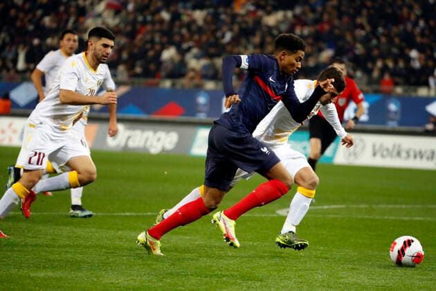 Amine Adli France FOOTBALL : France vs Armenie - Espoirs - Eliminatoires Euro 2023 - Grenoble - 11 11 2021 StephanePillaud Panoramic 