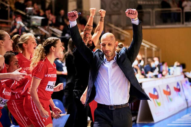 Domenico Vincenzo MARCARIO (C) of Switzerland BASKET BALL : Luxembourg vs Suisse - FIBA Qualication Euro 2023 - 11 11 2021 AnnDeeLamour Panoramic 
