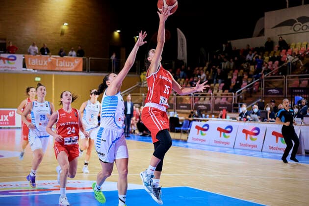 Nancy FORA (25) of Switzerland BASKET BALL : Luxembourg vs Suisse - FIBA Qualication Euro 2023 - 11 11 2021 AnnDeeLamour Panoramic 