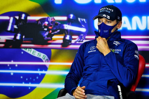 F1 Grand Prix of Brazil 63 George Russell (GBR, Williams Racing), F1 Grand Prix of Brazil at Autodromo Jose Carlos Pace on November 11, 2021 in Sao Paulo, Brazil. (Photo by xpbimages.com XPB Images FIA Pool via HOCH ZWEI) Sao Paulo Brazil Poolfoto HOCH ZWEI Pool XPB Images ,EDITORIAL USE ONLY