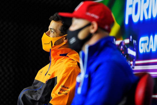 F1 Grand Prix of Brazil 3 Daniel Ricciardo (AUS, McLaren F1 Team), F1 Grand Prix of Brazil at Autodromo Jose Carlos Pace on November 11, 2021 in Sao Paulo, Brazil. (Photo by xpbimages.com XPB Images FIA Pool via HOCH ZWEI) Sao Paulo Brazil Poolfoto HOCH ZWEI Pool XPB Images ,EDITORIAL USE ONLY