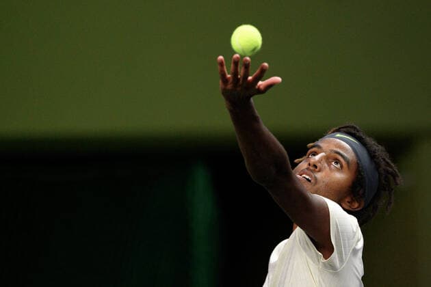 211112 Elias Ymer of Sweden competes in men s semi final s Doubles match during Stockholm Open of the Stockholm Open on November 12, 2021 in Stockholm. Photo: Simon Hastegard BILDBYRAN kod SH SH0191 tennis stockholm open 6 bbeng dubbel Copyright: SIMONxHASTEGARD BB211112SH008