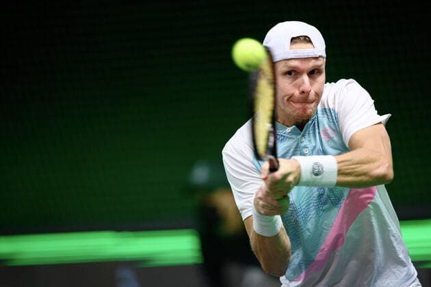 211112 Magnus Eriksson of Sweden competes in men s semi final s Doubles match during Stockholm Open of the Stockholm Open on November 12, 2021 in Stockholm. Photo: Simon Hastegard BILDBYRAN kod SH SH0191 tennis stockholm open 6 bbeng dubbel Copyright: SIMONxHASTEGARD BB211112SH013