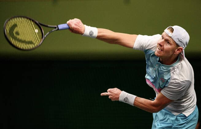 211112 Magnus Eriksson of Sweden competes in men s semi final s Doubles match during Stockholm Open of the Stockholm Open on November 12, 2021 in Stockholm. Photo: Simon Hastegard BILDBYRAN kod SH SH0191 tennis stockholm open 6 bbeng dubbel Copyright: SIMONxHASTEGARD BB211112SH023