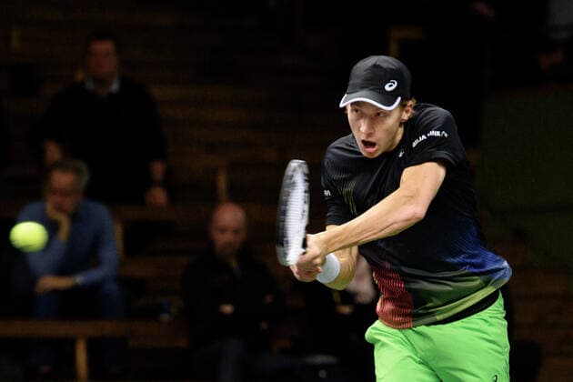 211112 Emil Ruusuvuori of Finland competes in men s semi final s Doubles match during Stockholm Open of the Stockholm Open on November 12, 2021 in Stockholm. Photo: Simon Hastegard BILDBYRAN kod SH SH0191 tennis stockholm open 6 bbeng dubbel Copyright: SIMONxHASTEGARD BB211112SH031