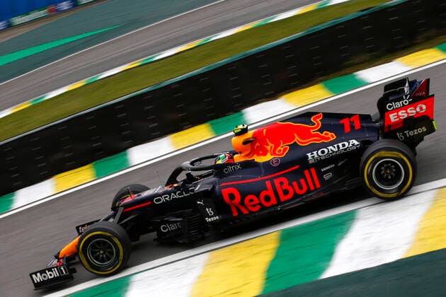 11 Sergio Perez (MEX, Red Bull Racing), F1 Grand Prix of Brazil at Autodromo Jose Carlos Pace on November 12, 2021 in Sao Paulo, Brazil. (Photo by HOCH ZWEI) Sao Paulo Brazil