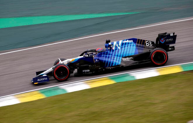 63 George Russell (GBR, Williams Racing), F1 Grand Prix of Brazil at Autodromo Jose Carlos Pace on November 12, 2021 in Sao Paulo, Brazil. (Photo by HOCH ZWEI) Sao Paulo Brazil