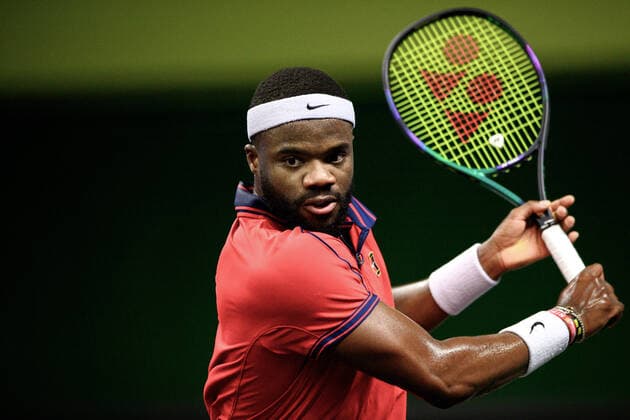 211112 Frances Tiafoe of USA competes in men s semi final s singles match during Stockholm Open of the Stockholm Open on November 12, 2021 in Stockholm. Photo: Simon Hastegard BILDBYRAN kod SH SH0191 tennis stockholm open 6 bbeng Copyright: SIMONxHASTEGARD BB211112SH042