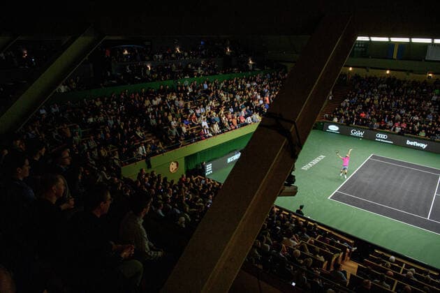 211112 Tommy Paul of USA competes in men s semi final s singles match during Stockholm Open of the Stockholm Open on November 12, 2021 in Stockholm. Photo: Simon Hastegard BILDBYRAN kod SH SH0191 tennis stockholm open 6 bbeng jubel Copyright: SIMONxHASTEGARD BB211112SH048