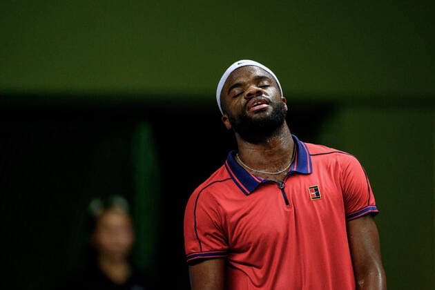 211112 Frances Tiafoe of USA competes in men s semi final s singles match during Stockholm Open of the Stockholm Open on November 12, 2021 in Stockholm. Photo: Simon Hastegard BILDBYRAN kod SH SH0191 tennis stockholm open 6 bbeng depp Copyright: SIMONxHASTEGARD BB211112SH052