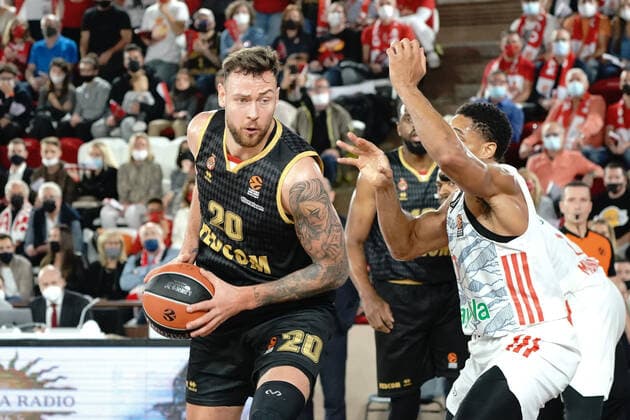 Donatas Motiejunas (AS Monaco) BASKETBALL : Monaco vs FC Bayern - Euroleague - Monaco - 12 11 2021 NorbertScanella Panoramic 